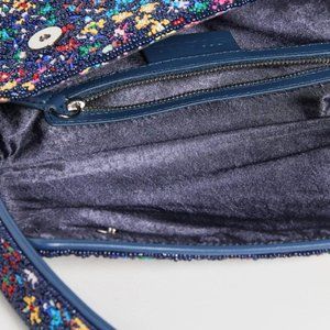 STAUD Tommy Floral Beaded Shoulder Bag MSRP$375 Most Beloved in RAINBOW FLOWER